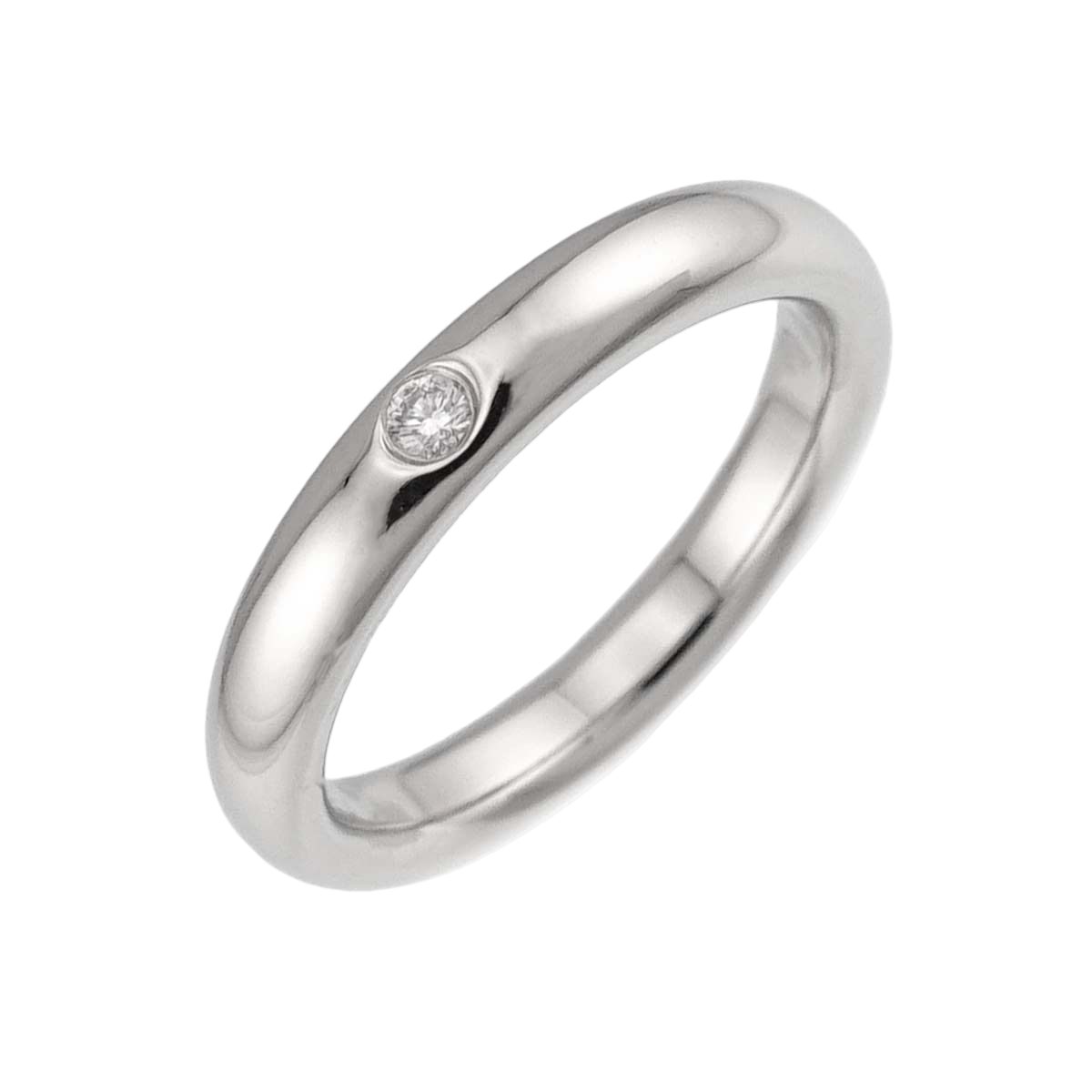 Tiffany & Co Stacking Band Ring Diamond Pt Platinum