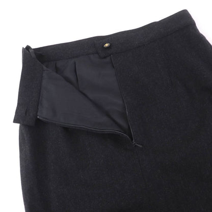 CHANEL Vintage P05858v03532 100% Wool 100% Silk Lining Tight Skirt With Coco