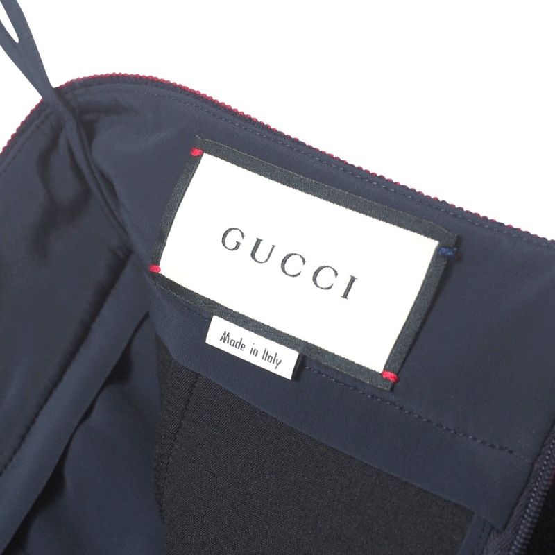 Gucci Skirt Size 36 Michele Period Bicolor Taiga Button Inverted Pleated