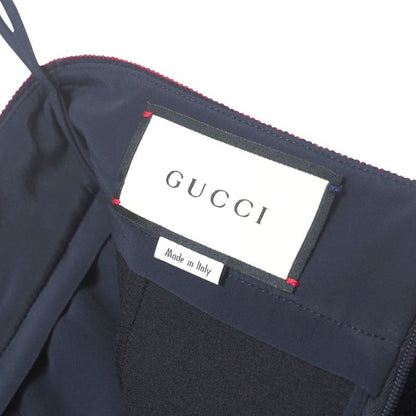 Gucci Skirt Size 36 Michele Period Bicolor Taiga Button Inverted Pleated