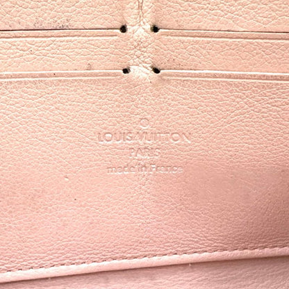 Louis Vuitton Zippy Wallet Mahina Magnolia Leather Light Pink Round Zipper Long
