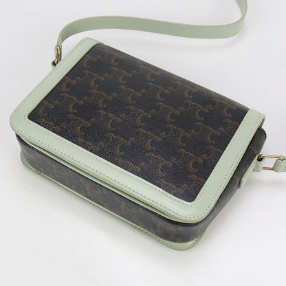 Celine Triomphe Canvas Crossbody Shoulder Bag PVC Leather Women