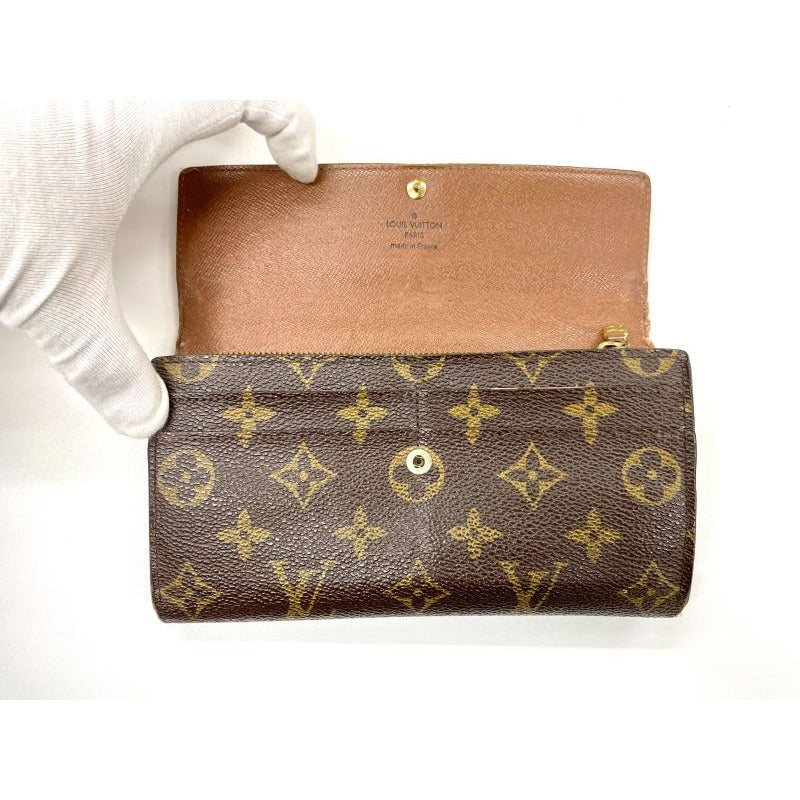 Louis Vuitton Monogram Portefeuille Sarah Long Wallet Brown — view 7