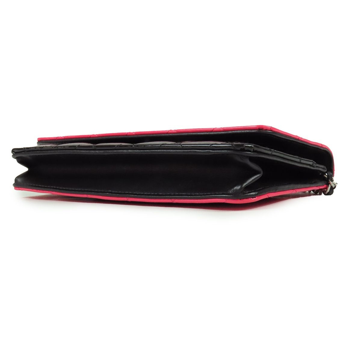Chanel Chain Wallet Pink Black Silver Patent Leather Patent Shoulder Bag — view 3