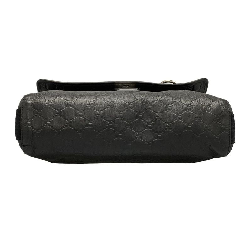 Gucci Shoulder Bag Stripe Line 246067 Black Leather