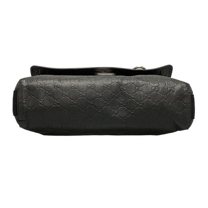 Gucci Shoulder Bag Stripe Line 246067 Black Leather