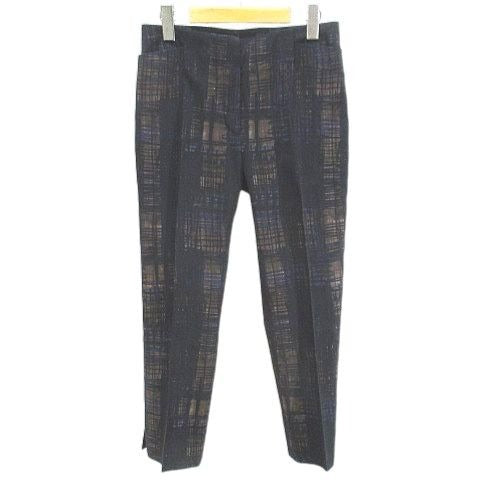 Prada Plaid Ankle Length Tapered Pants Zip Fly Black