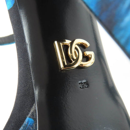 Dolce & Gabbana Satin Leather Blue Bell Print Charmes Platform — view 11