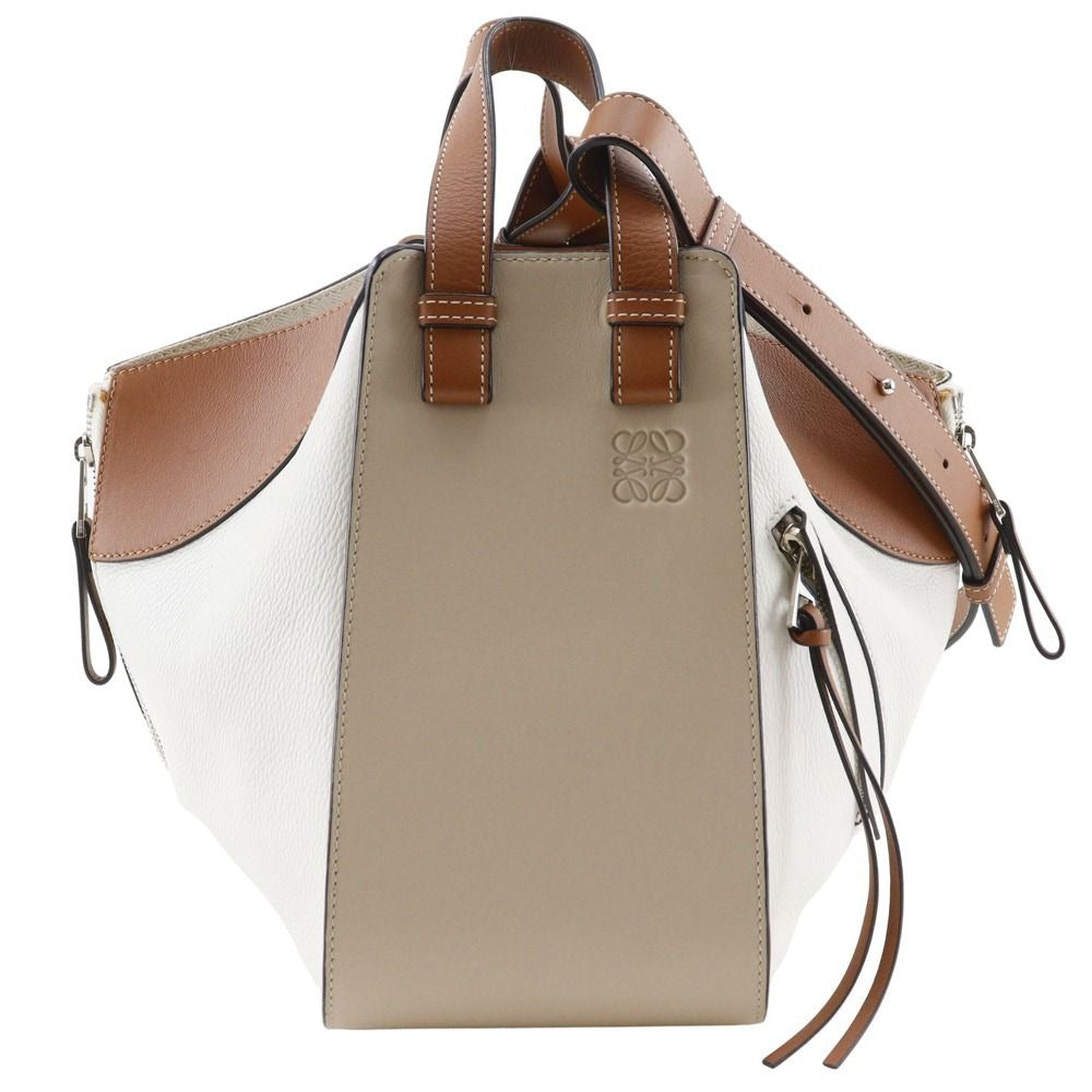 Loewe Hammock Small 2-Way Shoulder Calf Brown White Handbag