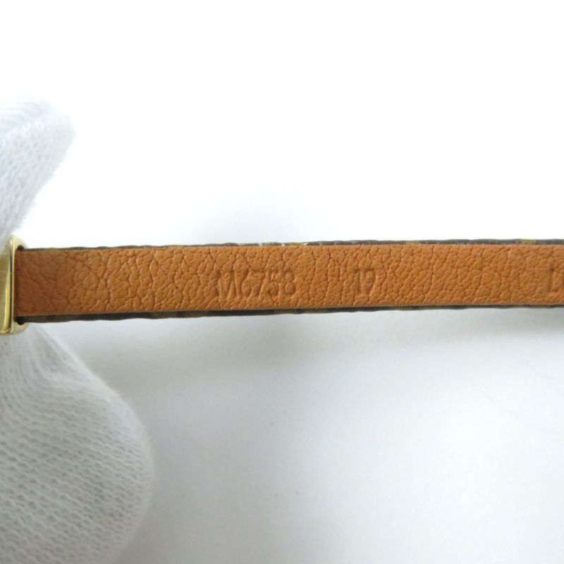 Louis Vuitton M6758 Bracelet Say Yes Leather Monogram Bracelet Brown 19 Storage