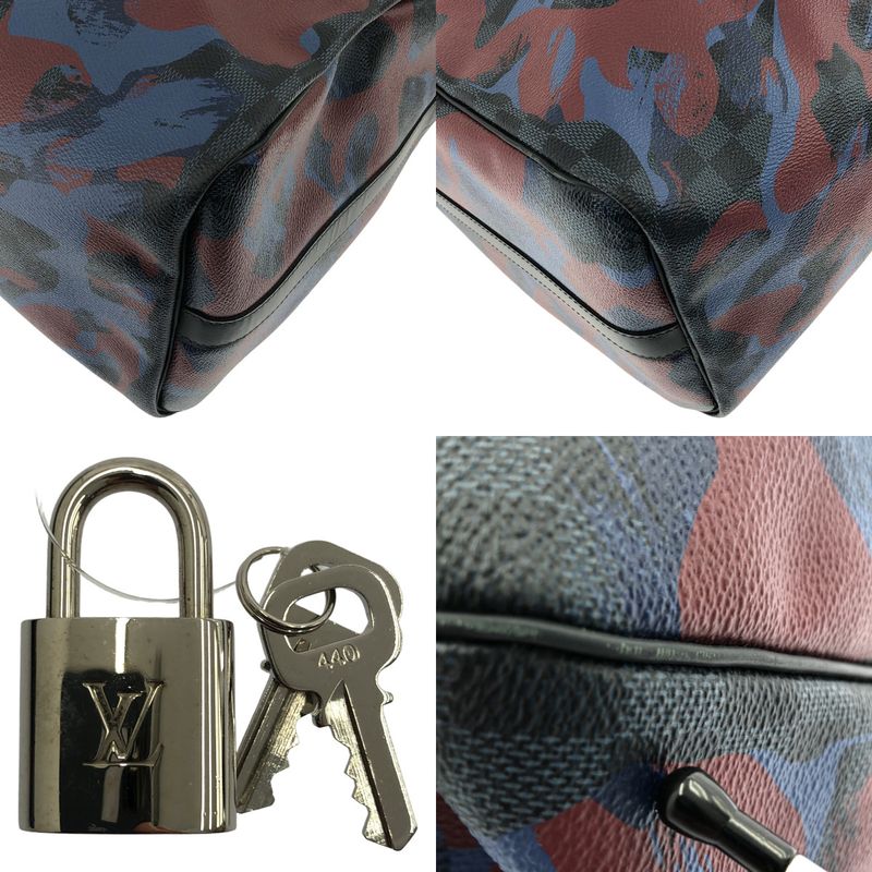 Louis Vuitton Du1176 Damier Camouflage Keepall Bandoliere 45 Boston Bag - Blue