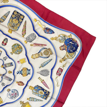 Hermes Carre 90 Large Scarf Shawl Silk Perfume Pattern