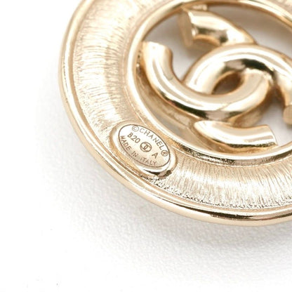 Chanel Earrings Earring Gold Coco Mark Round Rhinestone