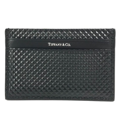 Tiffany & Co Card Case In Diamond Point Leather Black
