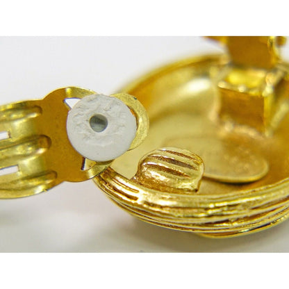 Chanel CC Logo Earrings Gold Plated — view 3