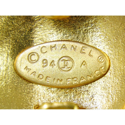 Chanel CC Logo Earrings Gold Plated — view 9
