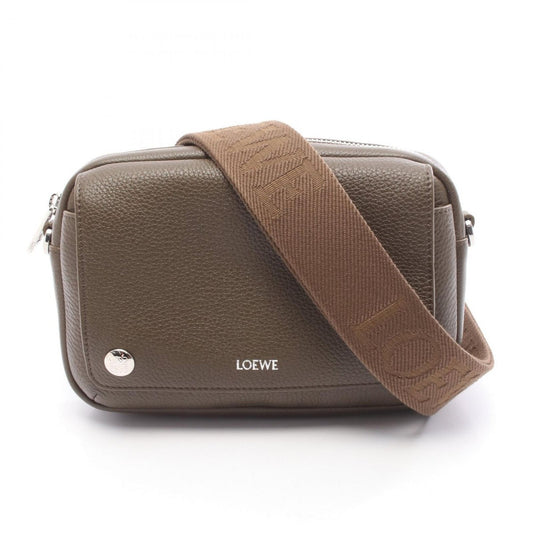 Loewe Shoulder Bag Pebble Small Burgundy Leather