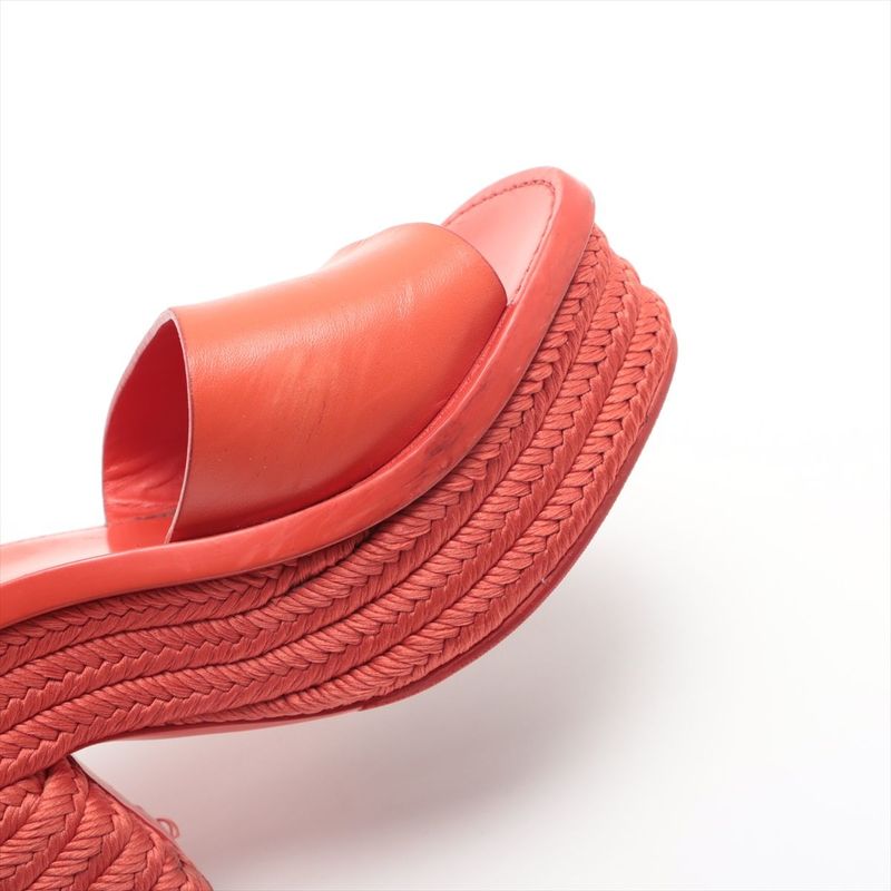 Celine Phoebe Period Leather Jute Sandals Women's 36 Red Made In Italy