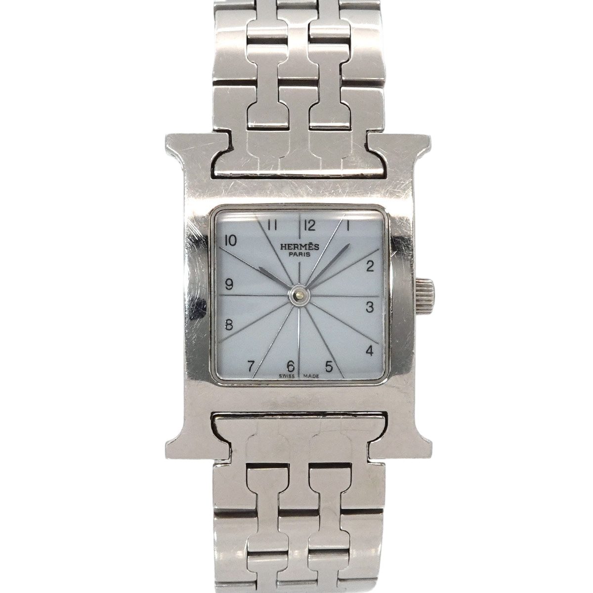 Hermes Watch Hh1 210 White Gray Quartz