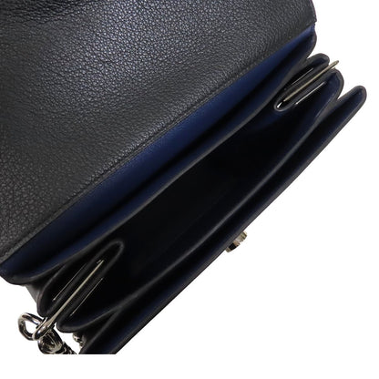 Hermes Opry 24 Black Blue Silver Taurillon Novillo Chain Verso Shoulder Bag — view 5