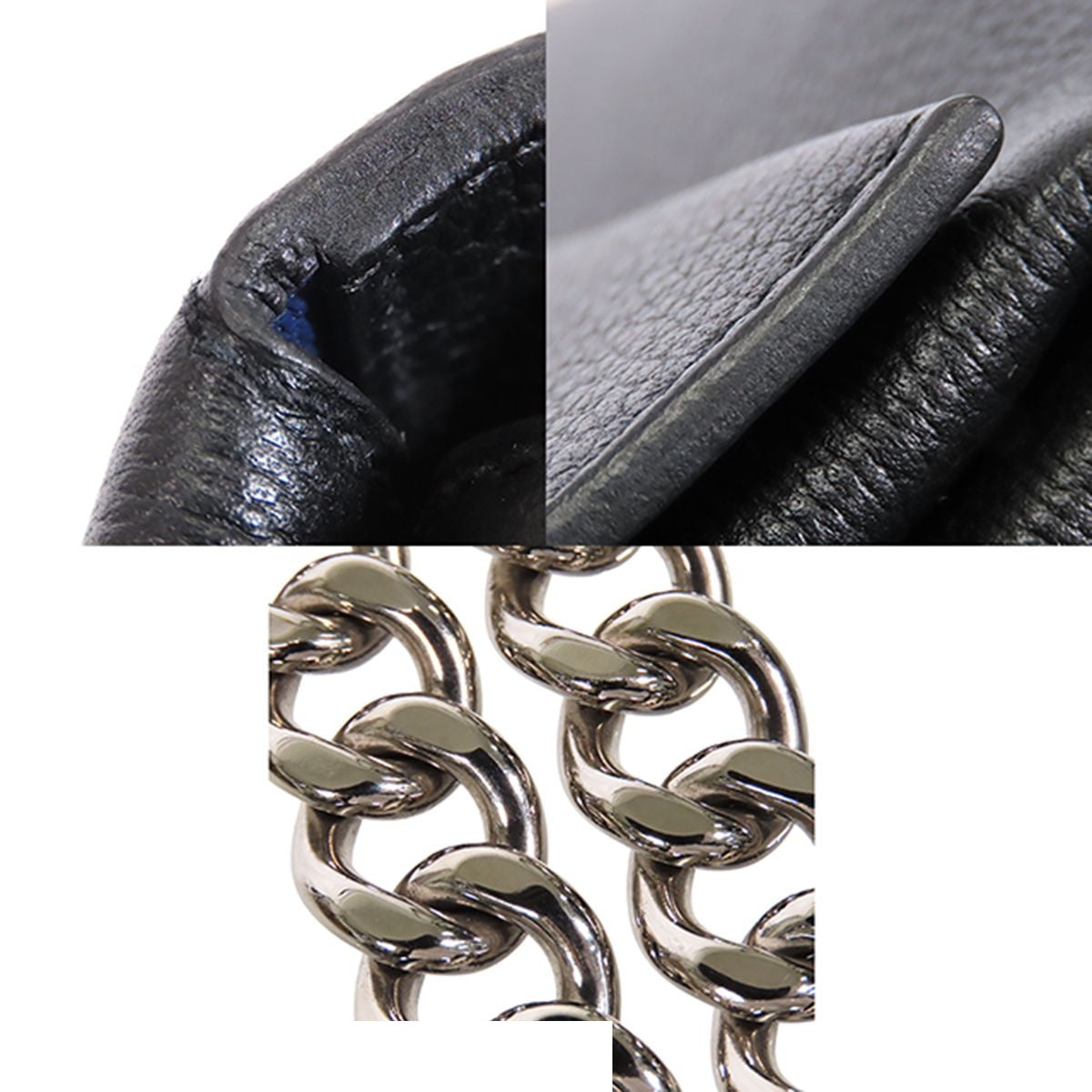Hermes Opry 24 Black Blue Silver Taurillon Novillo Chain Verso Shoulder Bag — view 7