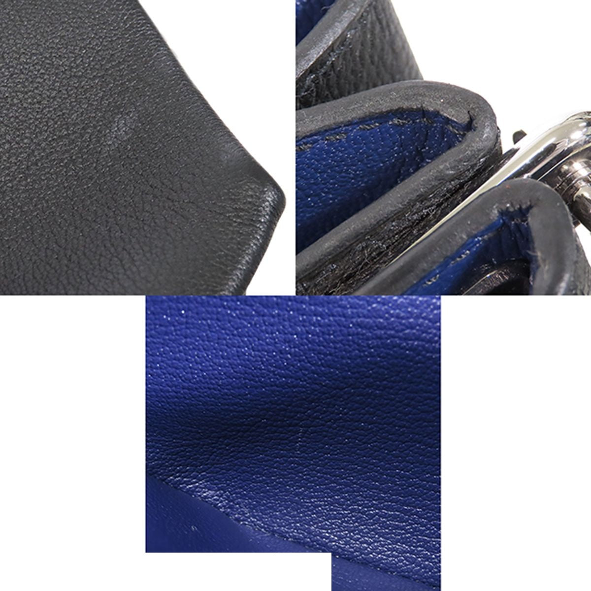 Hermes Opry 24 Black Blue Silver Taurillon Novillo Chain Verso Shoulder Bag — view 8