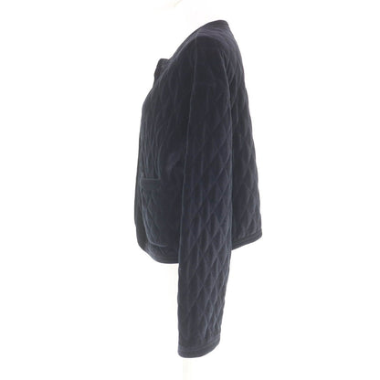 Celine Emblem Button Velvet Quilted Collarless Jacket Black 36 — view 2