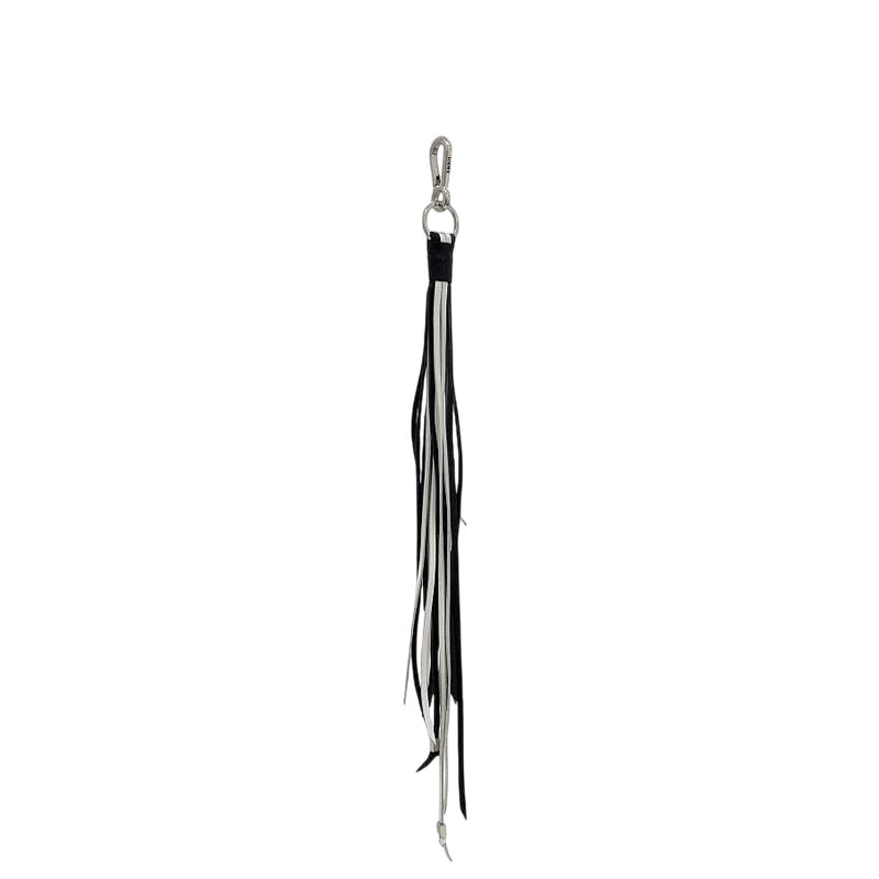 Loewe Charm Black White Silver Anagram Leather