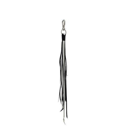 Loewe Charm Black White Silver Anagram Leather