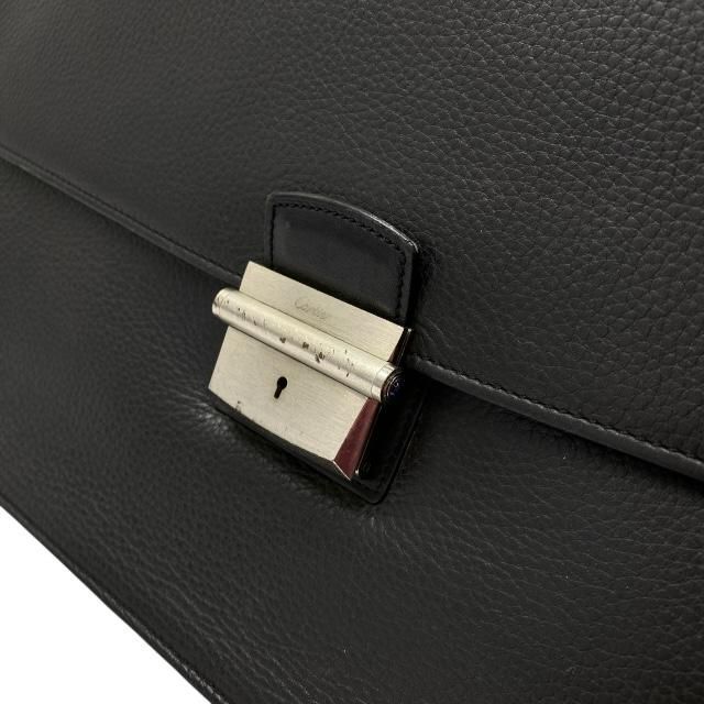 Cartier Pasha Deux Business Bag Briefcase Handbag Calfskin Black