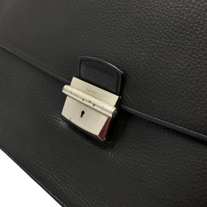 Cartier Pasha Deux Business Bag Briefcase Handbag Calfskin Black