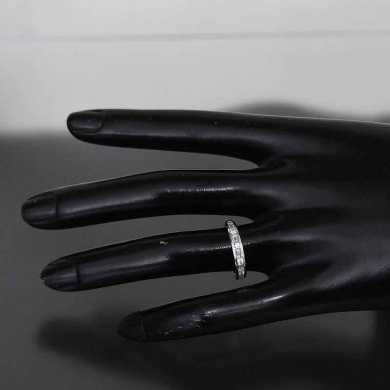 Tiffany & Co Half Eternity Diamond Ring No 10 Pt950 Box E1705