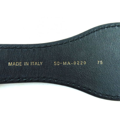 Christian DIOR 50-ma-0220 Embroidery Logo Canvas Belt Indigo Blue With Box And