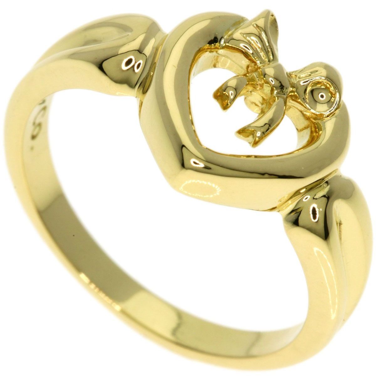 Tiffany & Co Heart with Bow Ring 18k Yellow Gold