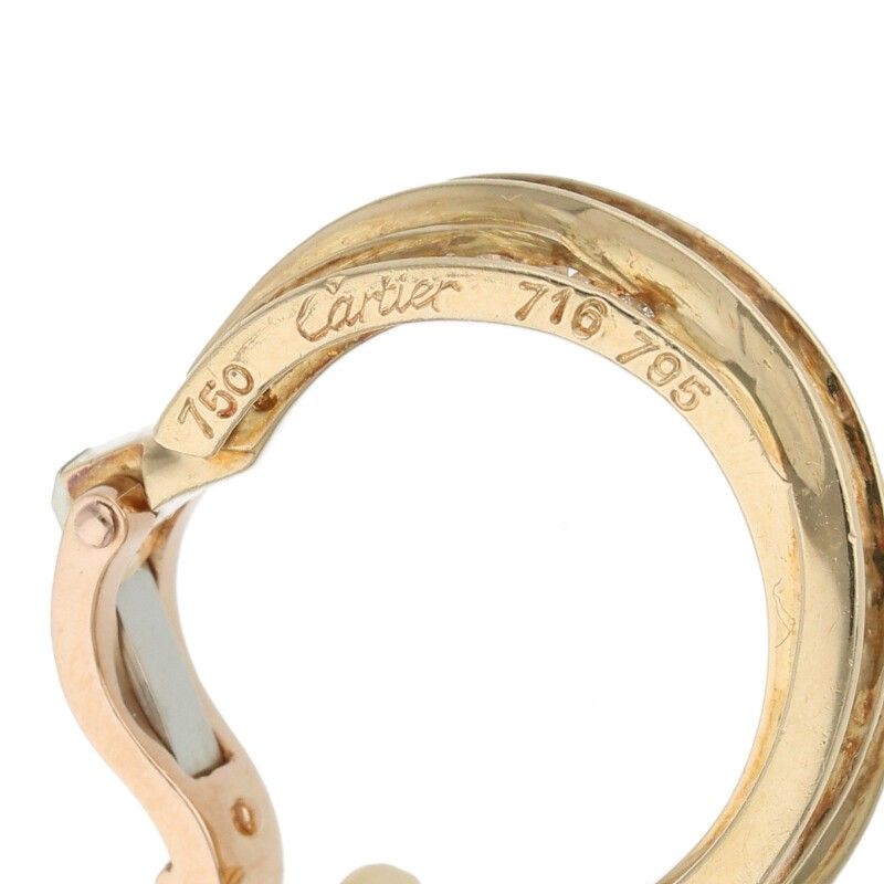 Cartier Trinity 18K Yellow Gold Diamond Earrings Ladies