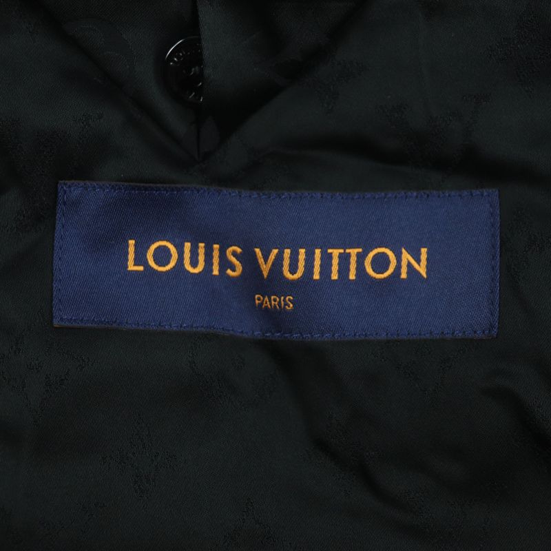  Louis Vuitton Hkb90w Damier Hooded Zip-up Jacket Black White 44 Made In Italy
