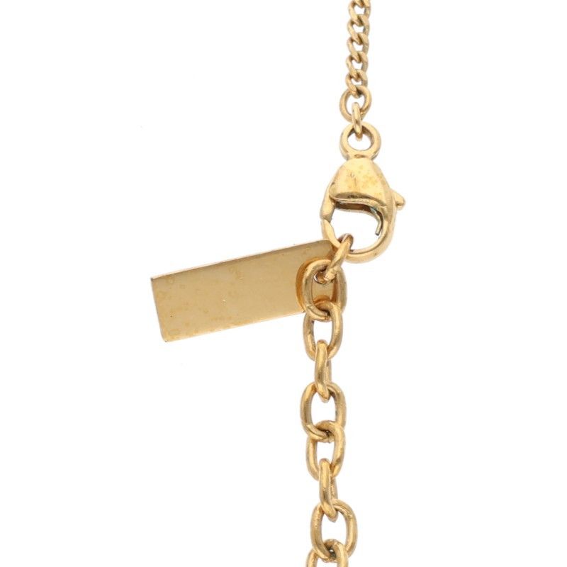 Saint Laurent Paris Logo Plate Chain Necklace Men's