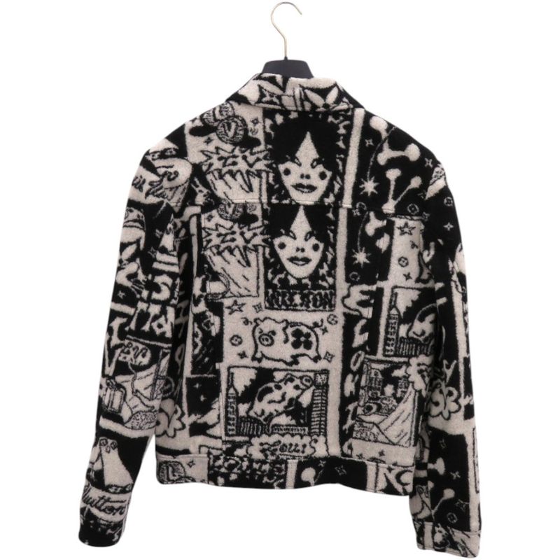 Louis Vuitton Comics Tracker Rm231 VY6 Hoy60w Wool Nylon Black Grey Black LV