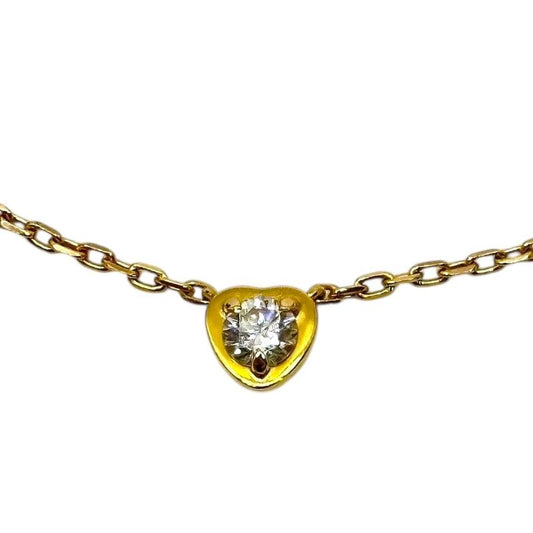 Cartier 750 Diamants Legers Diamond Heart Necklace 18K Pink Gold