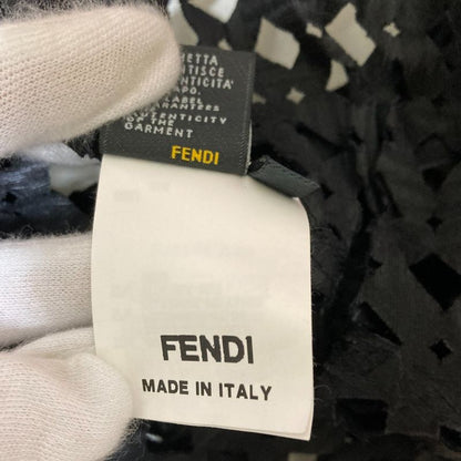 Good Fendi Short Sleeve Cutwork Shirt Blouse Size 40 Black Ladies Used