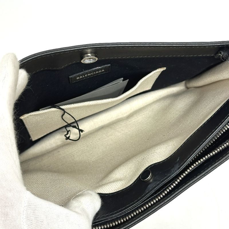 Balenciaga Shoulder Bag Total 528147 Leather / Canvas White And Black