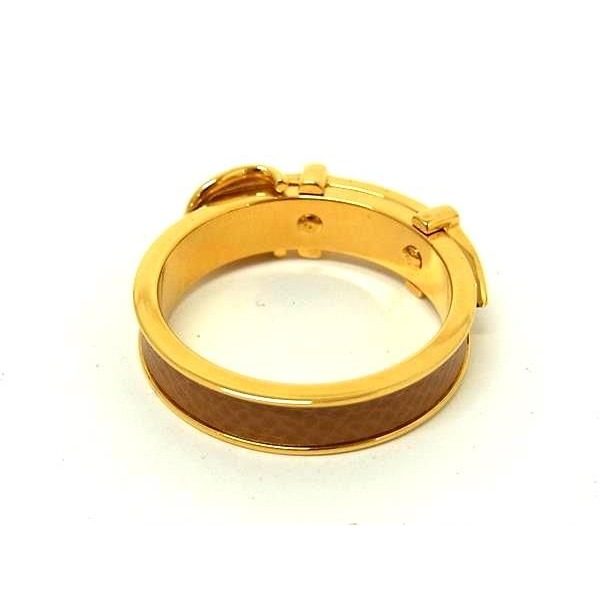 Hermes Ceinture Belt Motif Scarf Ring Closure Gold — view 2