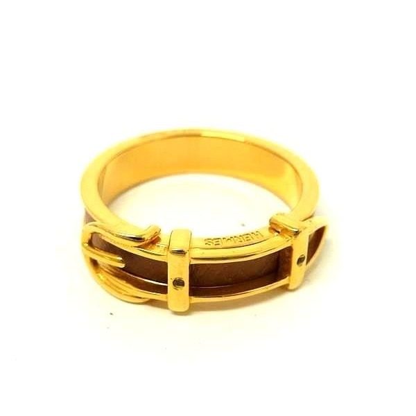 Hermes Ceinture Belt Motif Scarf Ring Closure Gold