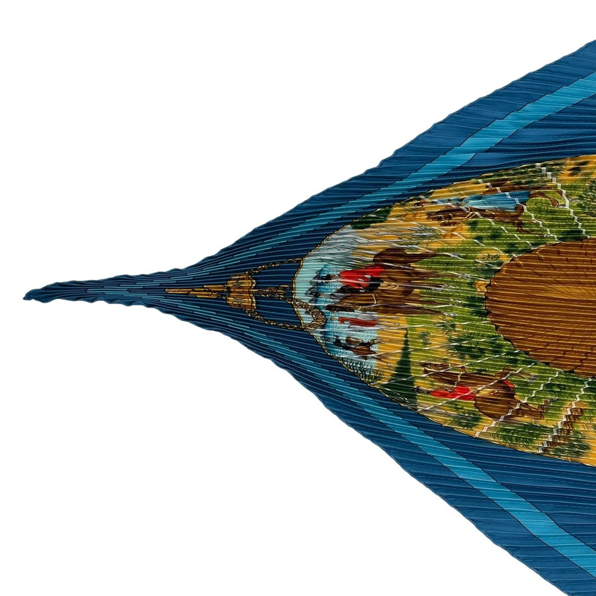 Hermes Scarf Pleated Silk Carre 90 Brise de Charme Enchanting Breeze Blue — view 2
