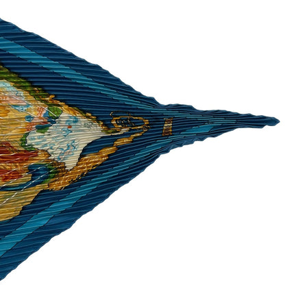 Hermes Scarf Pleated Silk Carre 90 Brise de Charme Enchanting Breeze Blue — view 3