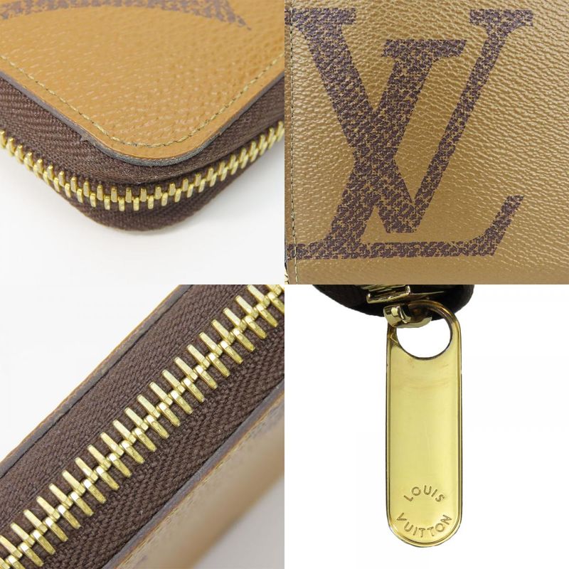Louis Vuitton Long Wallet Zippy Wallet M69353 Monogram Giant Reverse Brown Gold