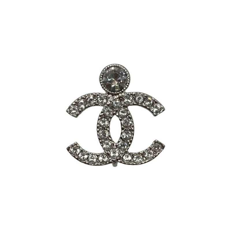 Chanel Earring Rhinestone Coco Mark Abc298 Silver Chanel
