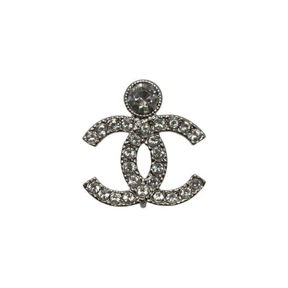 Chanel Earring Rhinestone Coco Mark Abc298 Silver Chanel