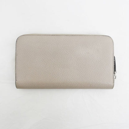Fendi Round Zip Zipper Long Wallet Light Gray Light Blue 7m0210