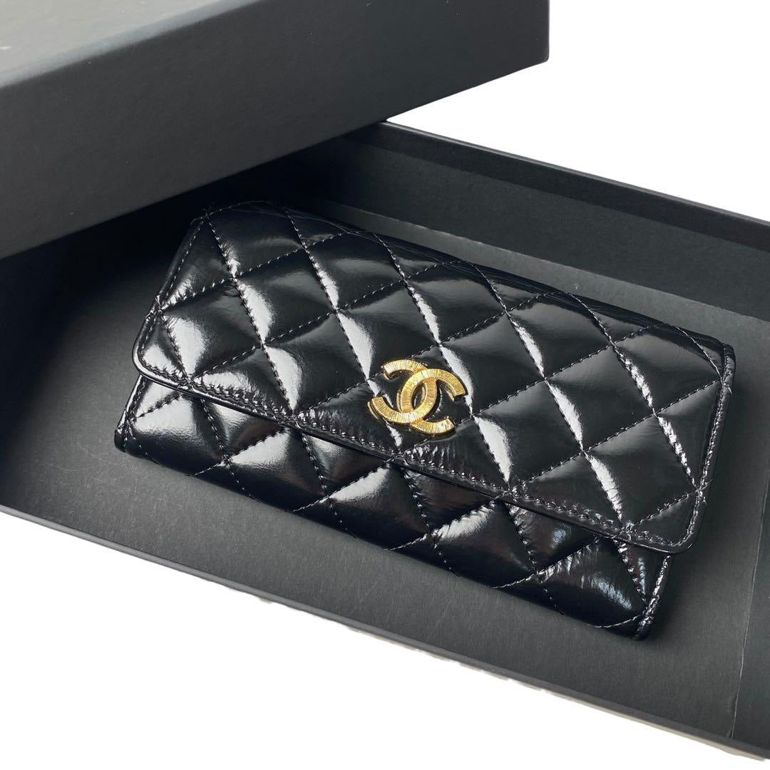 Chanel Quilted Ap4261 Long Wallet Coco Mark